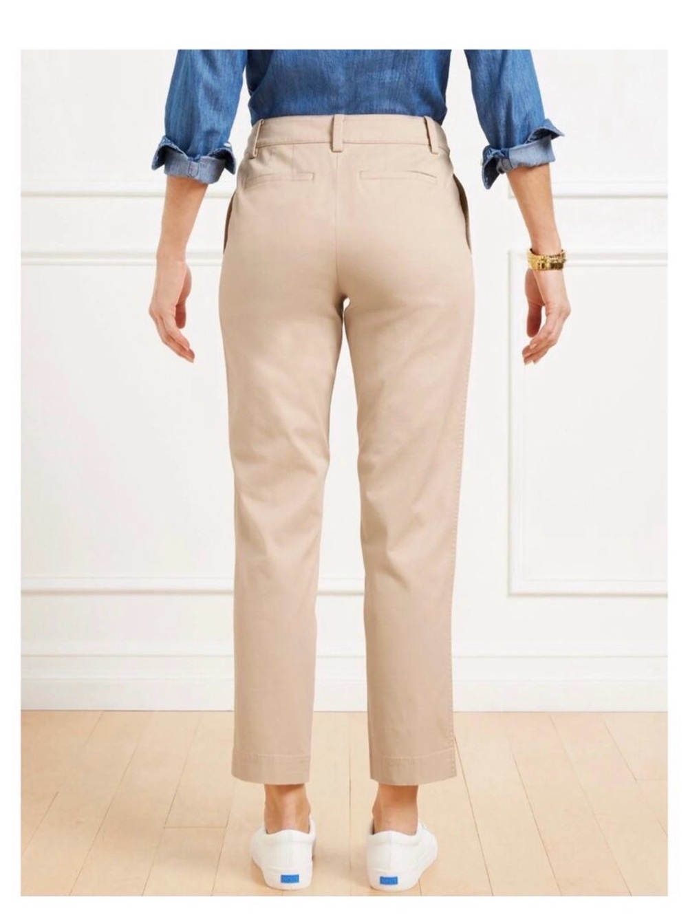 Talbots Women's Straight Leg Chinos in Light Khaki